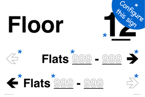 Floor ID sign with Two Flat Directional Section